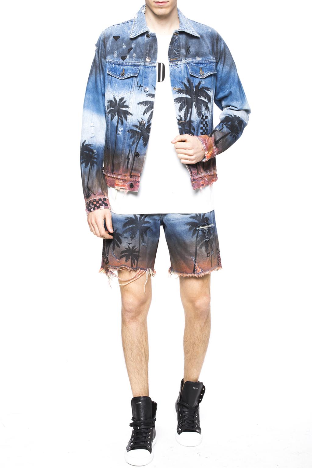 Amiri Denim shorts with palm trees | Men's Clothing | Vitkac